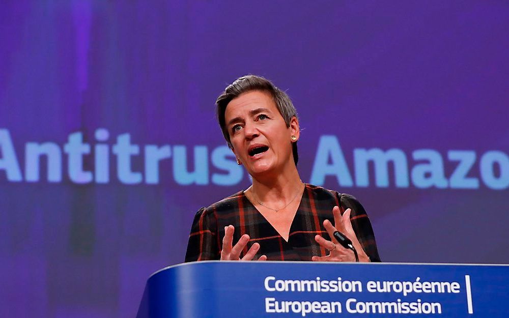 Eurocommissaris Margrethe Vestager (Mededinging). beeld AFP, Olivier Hoslet