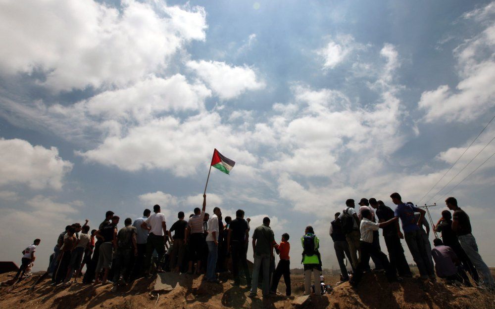 Protest van Palestijnen na de confrontatie tussen Israël en een vloot met hulpgoederen. Foto EPA