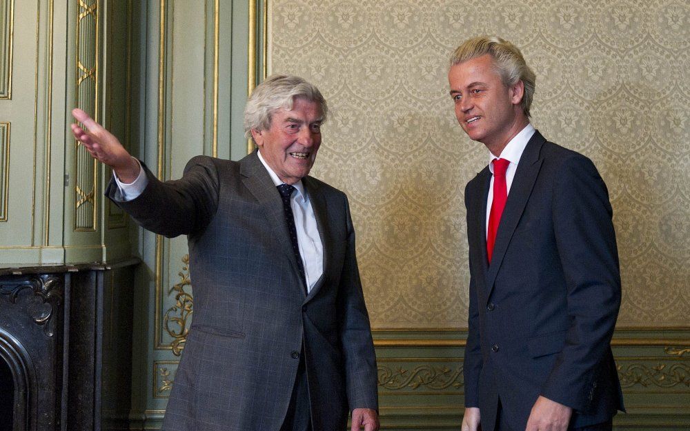 PVV-leider Geert Wilders (R) ontmoet dinsdag informateur Ruud Lubbers in dienst werkkamer aan het Binnenhof in Den Haag. Foto ANP