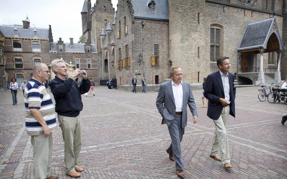 Verhagen en CDA-partijvoorzitter Bleken vorige week op het Binnenhof. Foto ANP