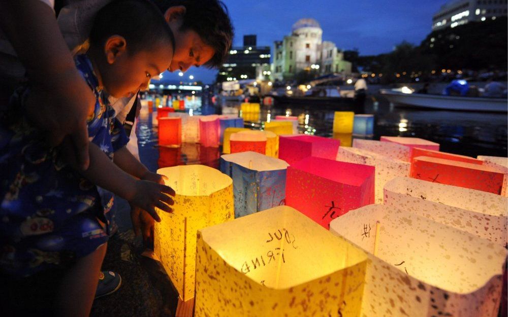 Herdenking van de atoomaanval op Hiroshima in 2009. Foto EPA