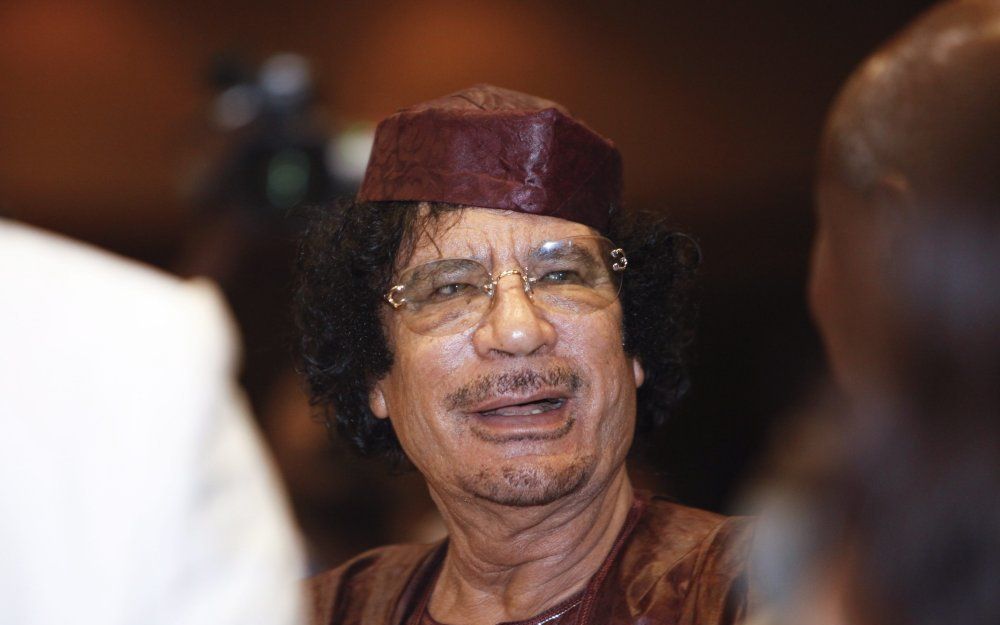 De Libische leider Muammar Gaddafi tijdens de recente top van de Afrikaanse Unie in Kampala. Foto EPA