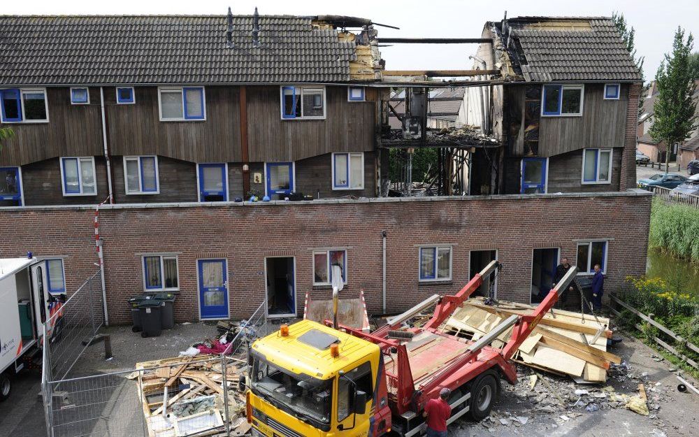 De schade die is ontstaan na een explosie in een appartementencomplex in Huissen. Foto ANP