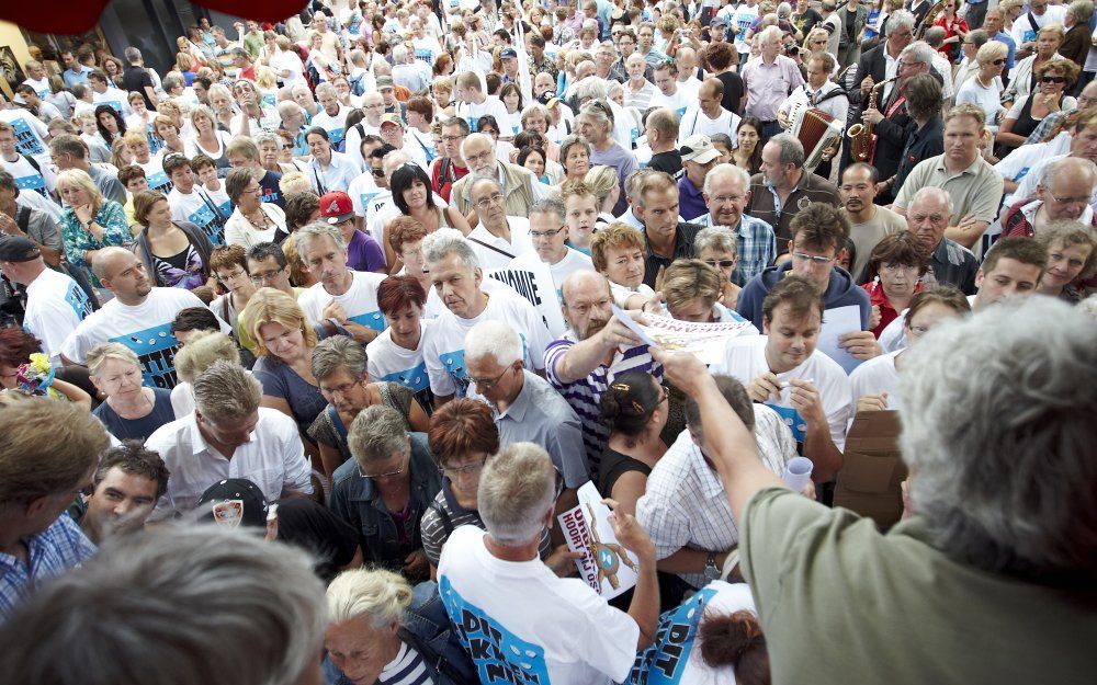 Protest tegen de sluiting van MSD. Foto ANP