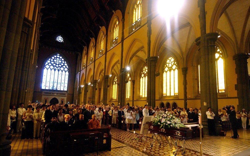 Rouwdienst in de St. Patricks Cathedral in Melbourne. Foto EPA