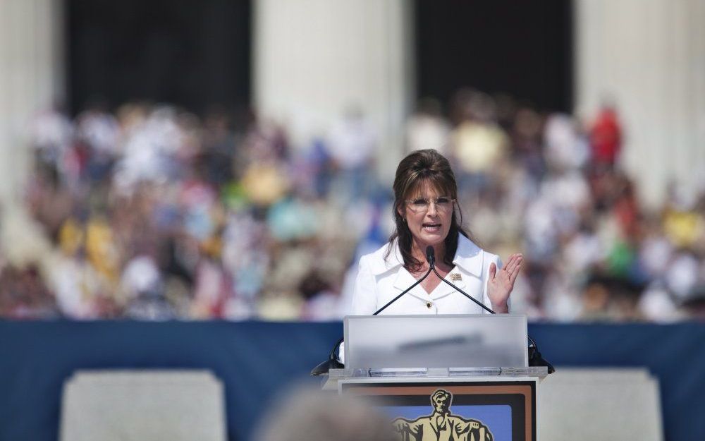 Boegbeeld Sarah Palin. Foto EPA