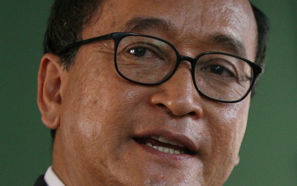 Rainsy is bij verstek veroordeeld tot tien jaar gevangenisstraf. Foto EPA