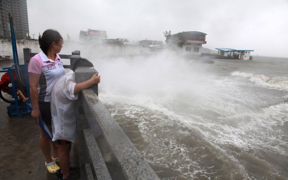 Orkaan Fanapi kwam maandag aan land bij de Chinese provinci Fujian. Foto EPA