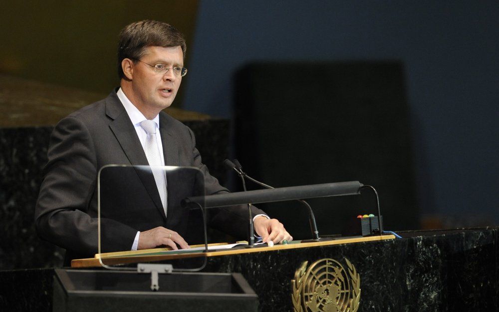 Balkenende tijdens de VN-vergadering. Foto EPA