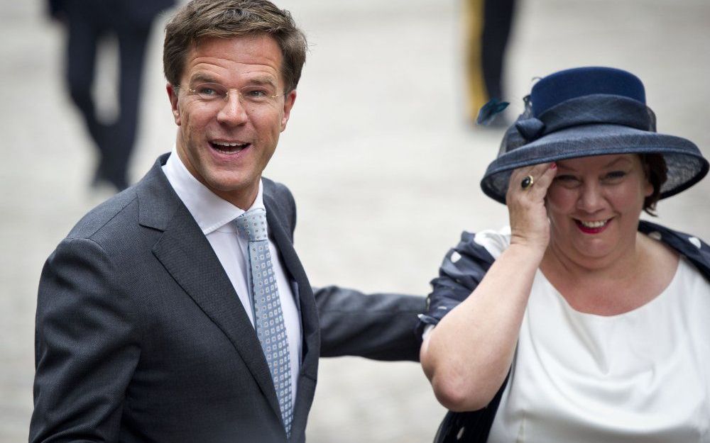 Onderonsje tussen Rutte en Jongerius tijdens Prinsjesdag. Foto ANP