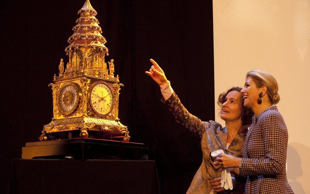 Prinses Máxima opende vrijdagmorgen de tentoonstelling ”SingSong. Schatten uit de Verboden Stad" in Museum Speelklok in Utrecht. Foto Museum Speelklok