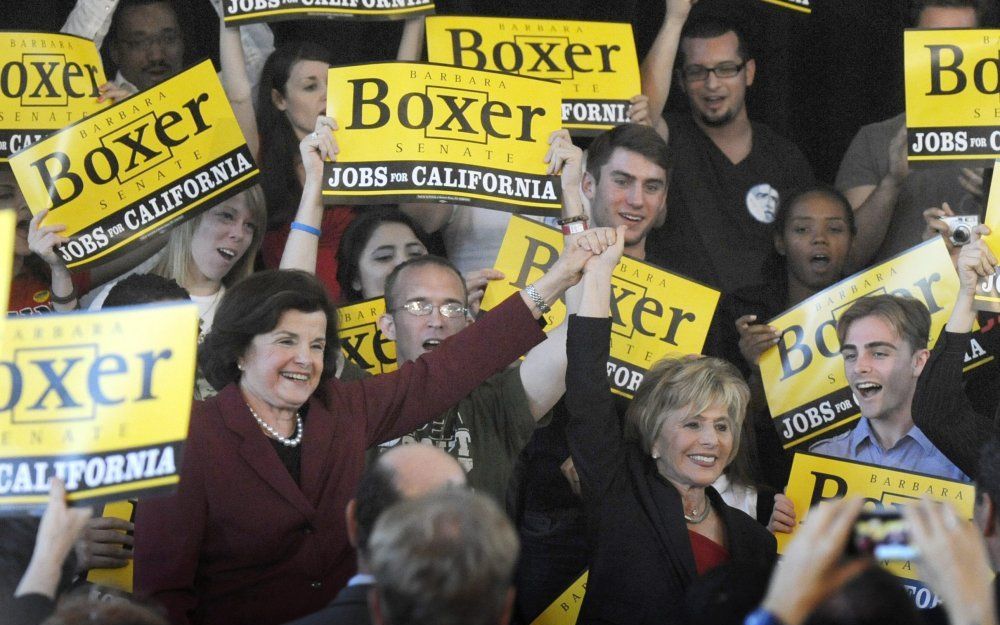 Dianne Feinstein en Barbara Boxer (r.). Foto EPA