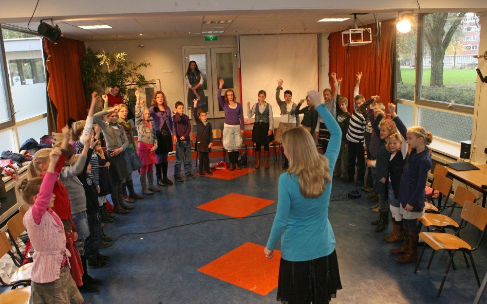 Repetitie van de koorschool in Gouda. Foto RD, Anton Dommerholt