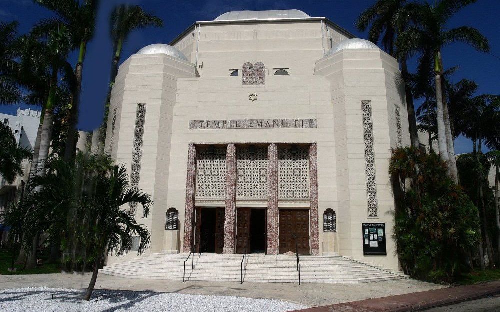 MIAMI – De synagoge Temple Emanu-el aan de Washington Avenue in Miami Beach. Foto Marius Bremmer