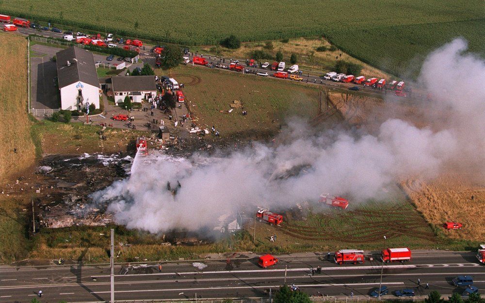 Ruim tien jaar later heeft een rechtbank bepaald dat Continental Airlines medeschuldig is aan het ongeval in 2000.  Foto EPA