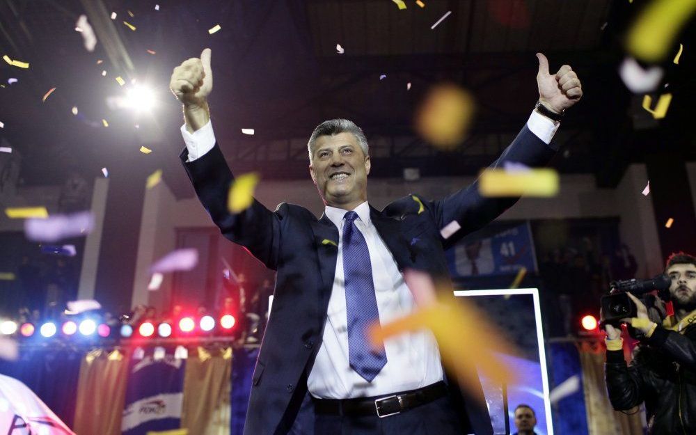 Hashim Thaci, leider van de Democratic Party of Kosovo. Foto EPA