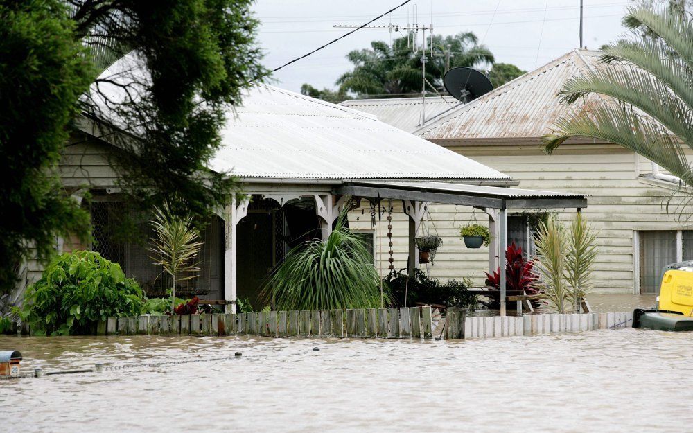 Het noordoosten van Australië is getroffen door de ergste overstroming in vijftig jaar.  Foto EPA