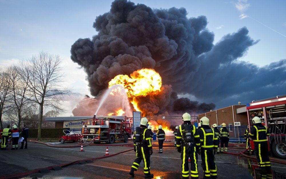 Brand Chemie-Pack Moerdijk. Foto ANP