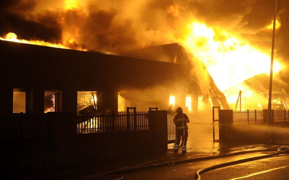 Brand in groothandel Kerkrade. Foto ANP