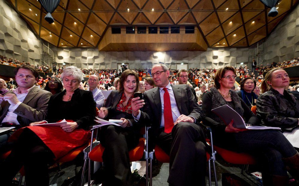 Ploumen heeft op het congres uitgehaald naar de kabinetspartijen VVD en CDA en gedoogpartij PVV.  Foto ANP