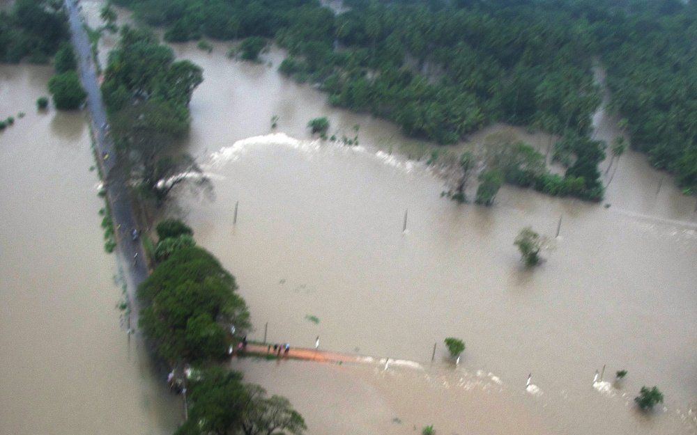 Overstromingen in Sri Lanka. Foto EPA