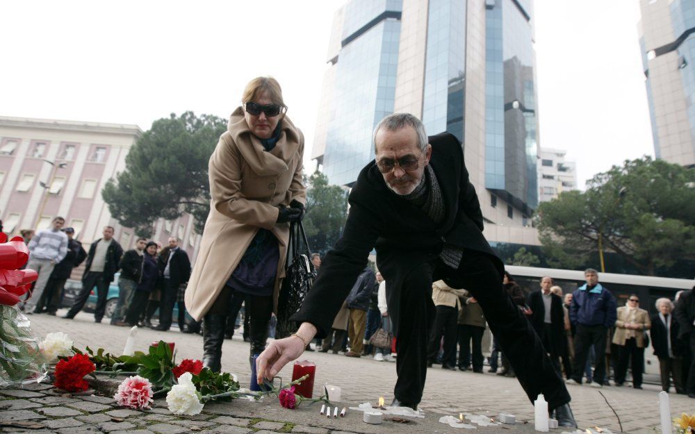 Rouw in Albanië na de onlusten op 21 januari. Foto EPA