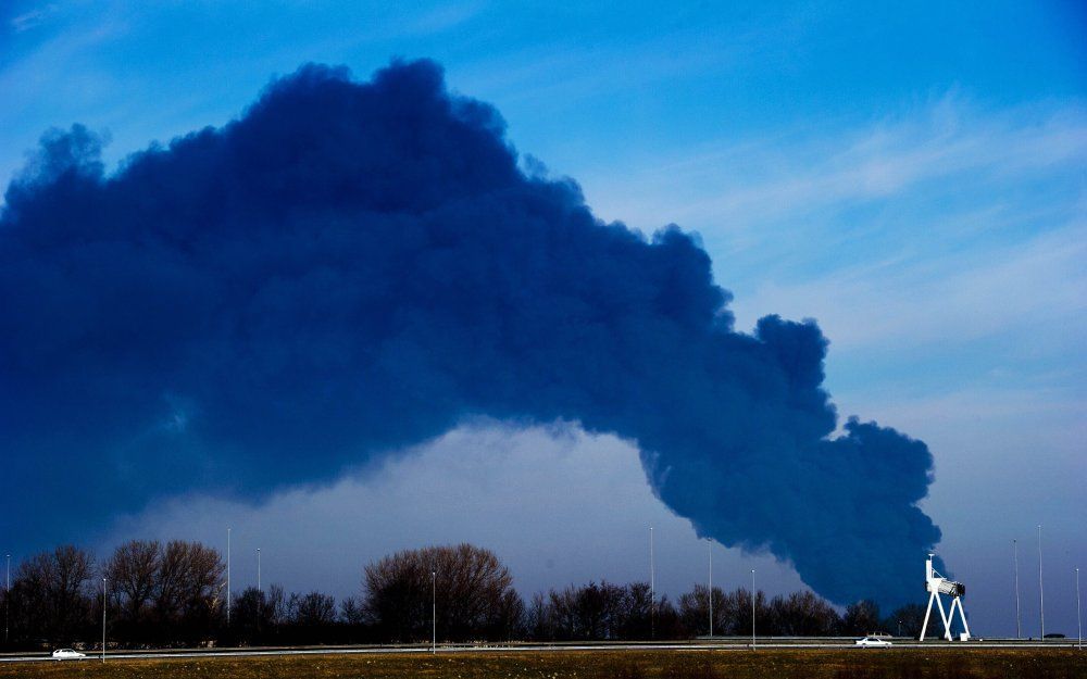 Brand in het Westelijk Havengebied in Amsterdam. Foto ANP