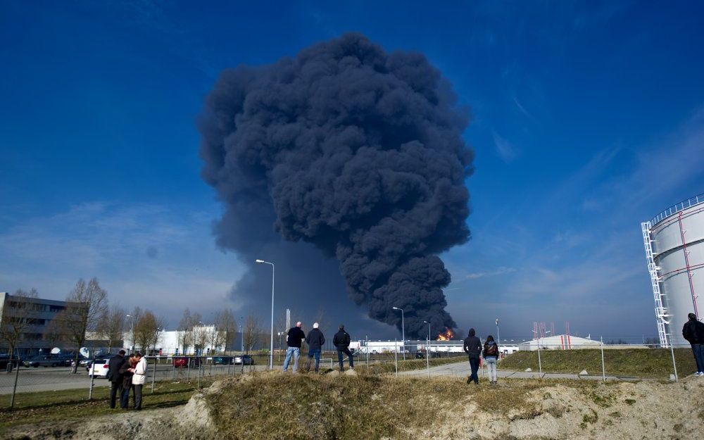 Brand in het Westelijk Havengebied in Amsterdam. Foto ANP