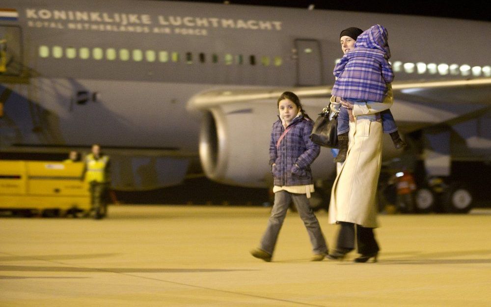 Donderdagavond is er weer een vliegtuig vanuit Tripoli vertrokken met Nederlandse evacuees en andere nationaliteiten.  Foto ANP