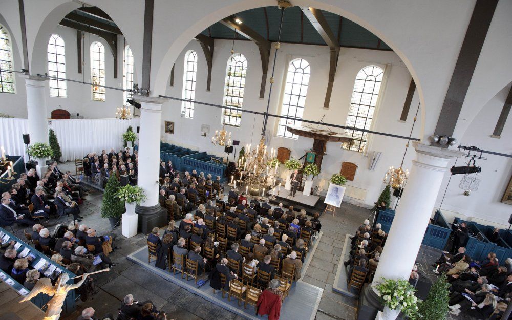 In de Oostzijderkerk in Zaandam werd zaterdag een herdenkingsbijeenkomst gehouden voor de 13 januari overleden Albert Heijn.  Foto ANP