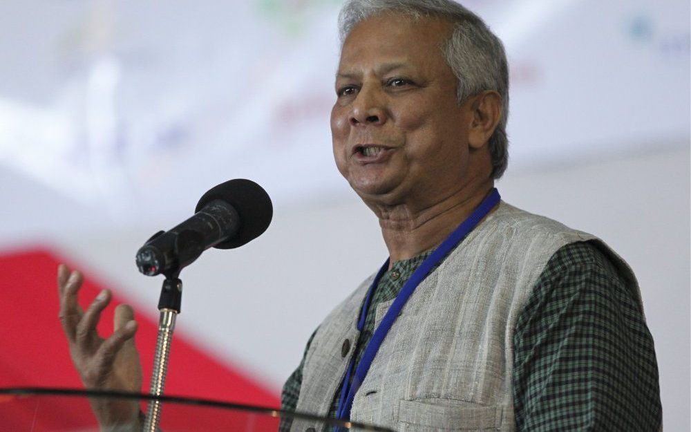 Nobelprijswinnaar Yunus. Foto EPA