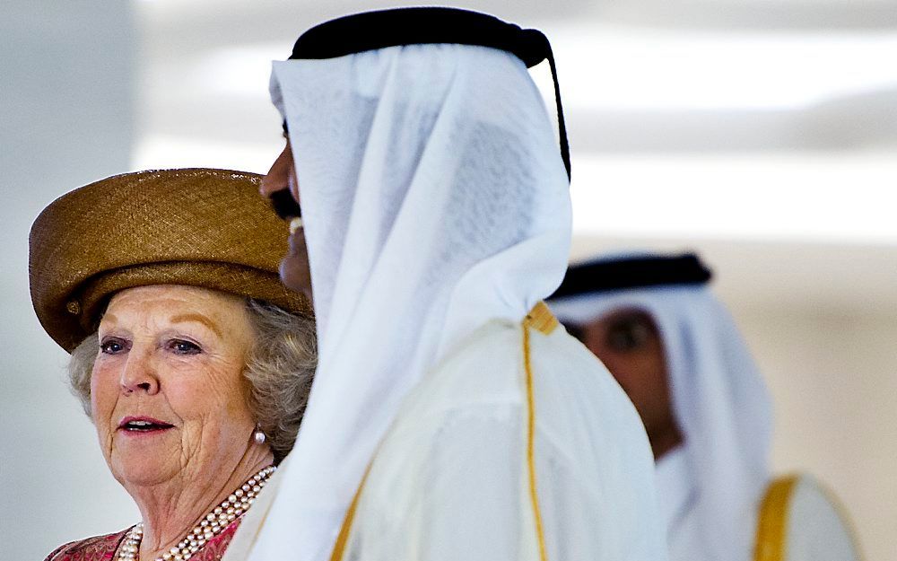 Koningin Beatrix in Qatar. Foto ANP