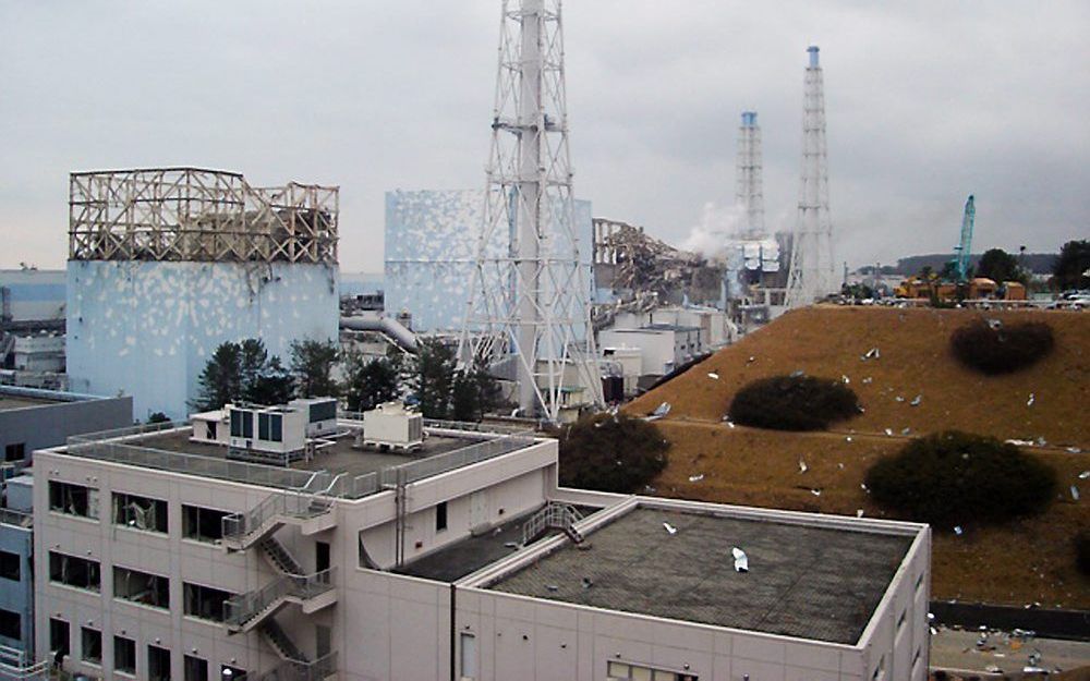 De gehavende Fukushima-centrale. Foto EPA