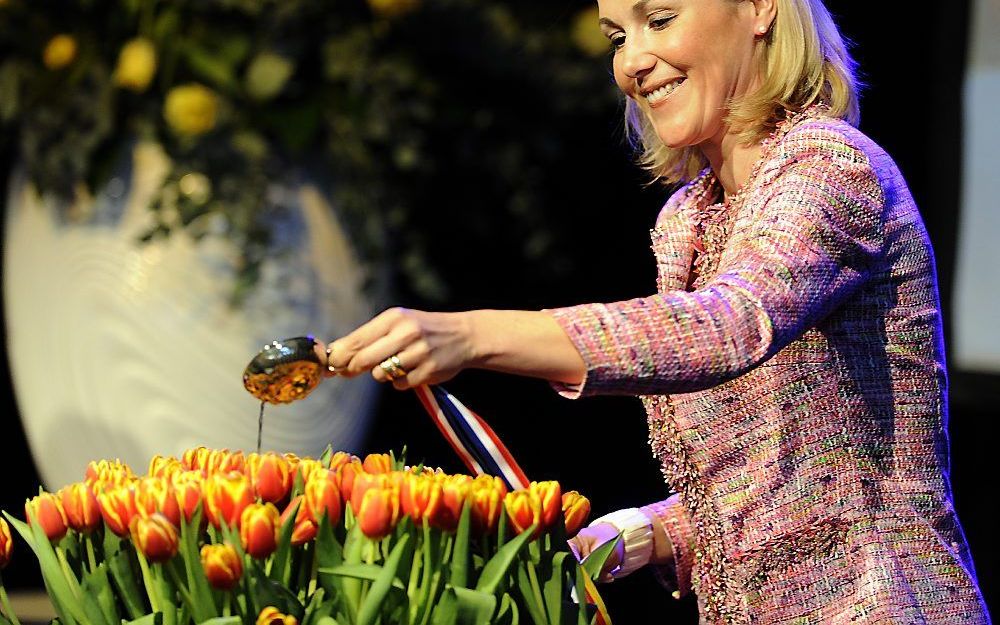 Bettina Wilff in de Keukenhof. Foto ANP