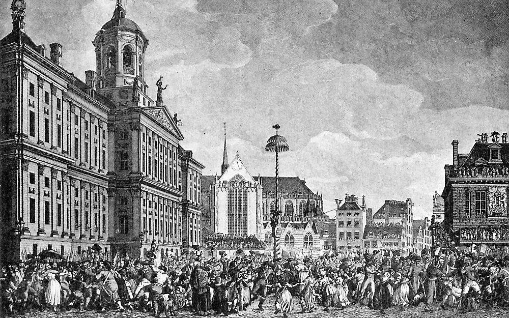 Feest van de vrijheid op het Plein der Revolutie in Amsterdam, 4 maart 1795. Foto Spaarnestad