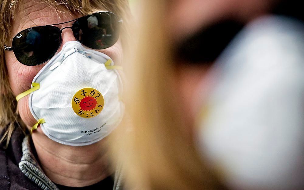 Protest tegen kernenergie, afgelopen zaterdag in Amsterdam. Foto ANP