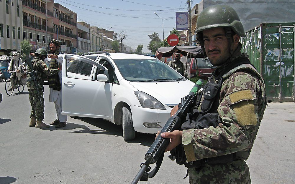 Afghaanse militairen in Kandahar. Foto EPA