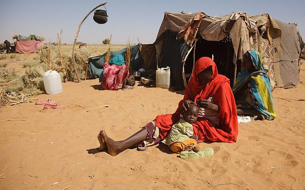 Op de vlucht voor geweld in Sudan. Foto EPA