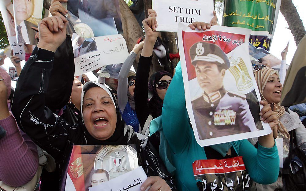 Protest tegen de gevangenneming van Mubarak. Foto EPA