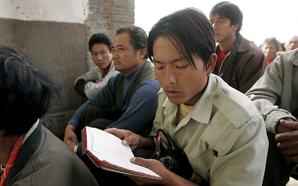 Samenkomst van Chinese christenen in Xinjian. Foto EPA