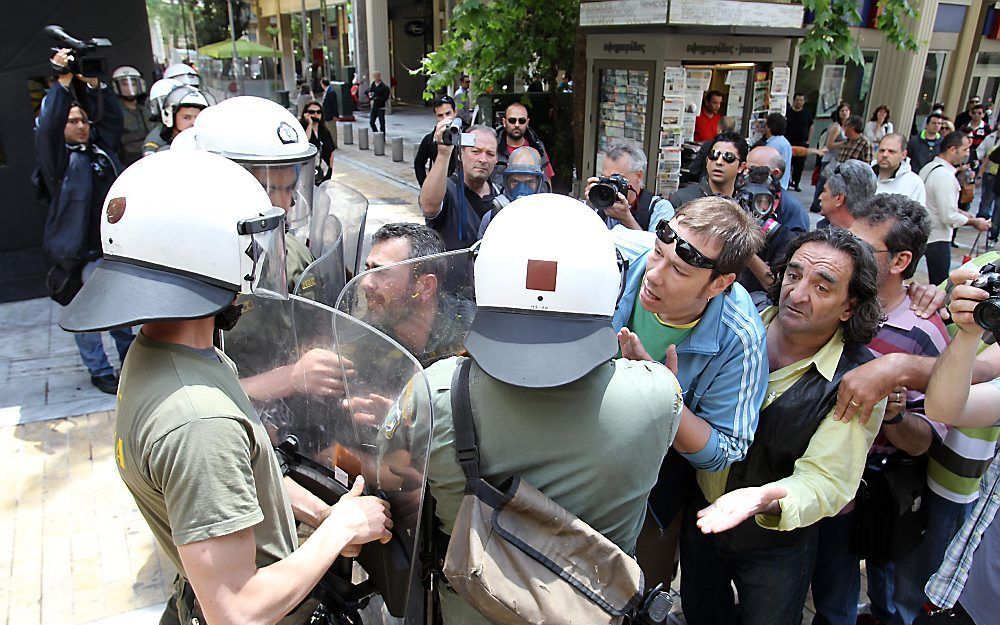 Protesten in Athene, vorige week. Foto EPA