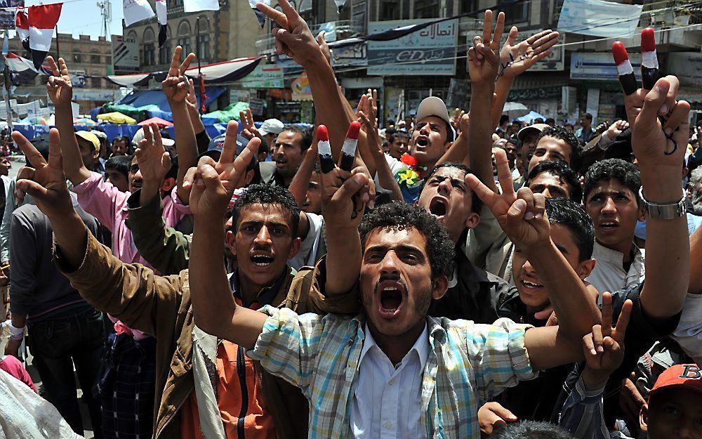 Demonstranten in Sana’a. Foto EPA