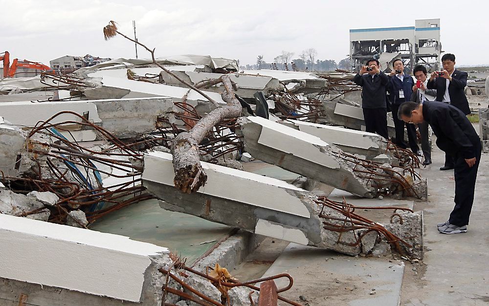 De economie van Japan blijft last houden van de aardbeving. Foto EPA