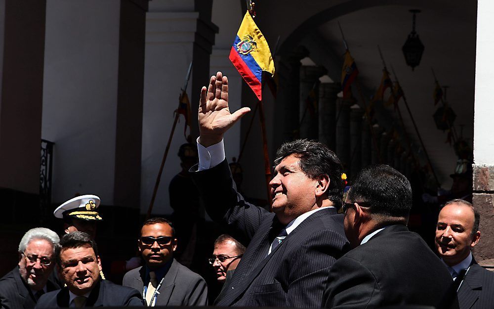 De Peruviaanse president Alan Garcia. Foto EPA