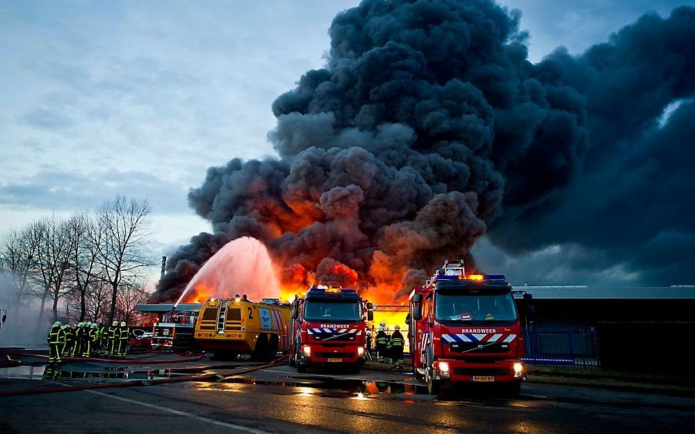 Brand bij Chemie-Pack. Foto ANP