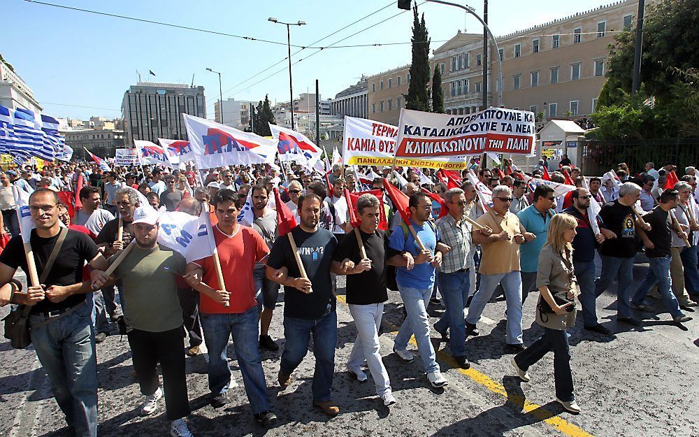 Protest in Athene. Foto EPA