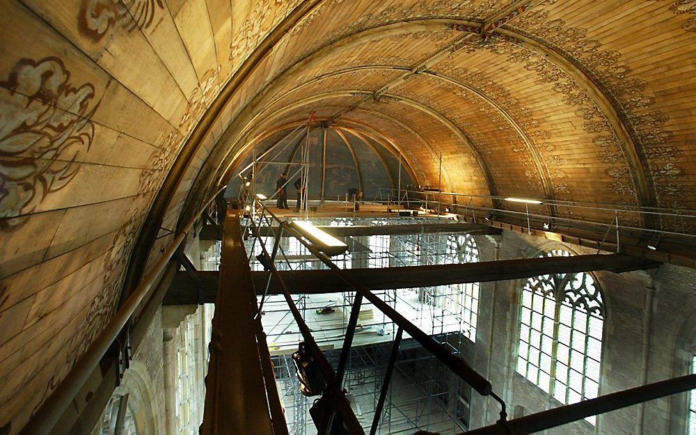 De restauratie van de gewelfschilderingen van de Grote Sint Laurenskerk in Alkmaar is klaar. Foto ANP