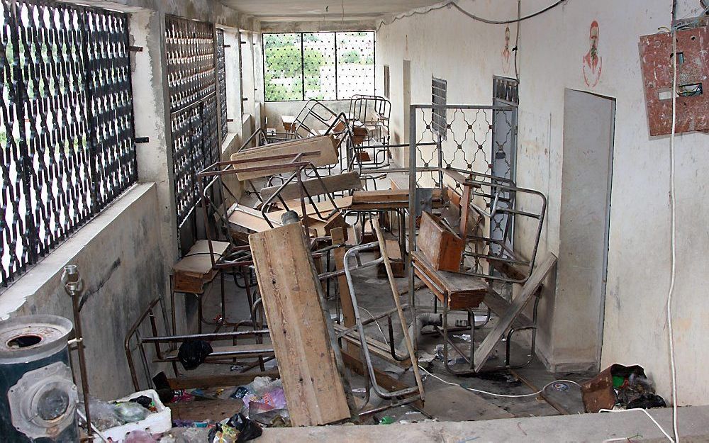 Beschadigde school in Syrië. Foto EPA