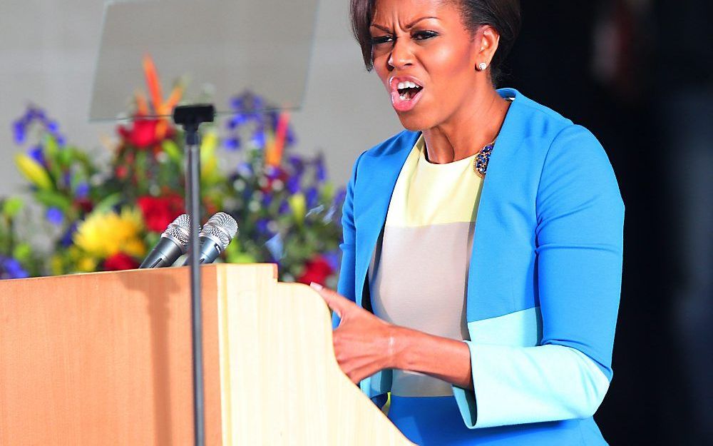 De Amerikaanse presidentsvrouw Michelle Obama boekt succes met haar actie voor gezonder eten.  Foto EPA