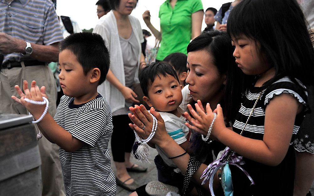 De jongste generatie herdenkt Hiroshima. Foto EPA